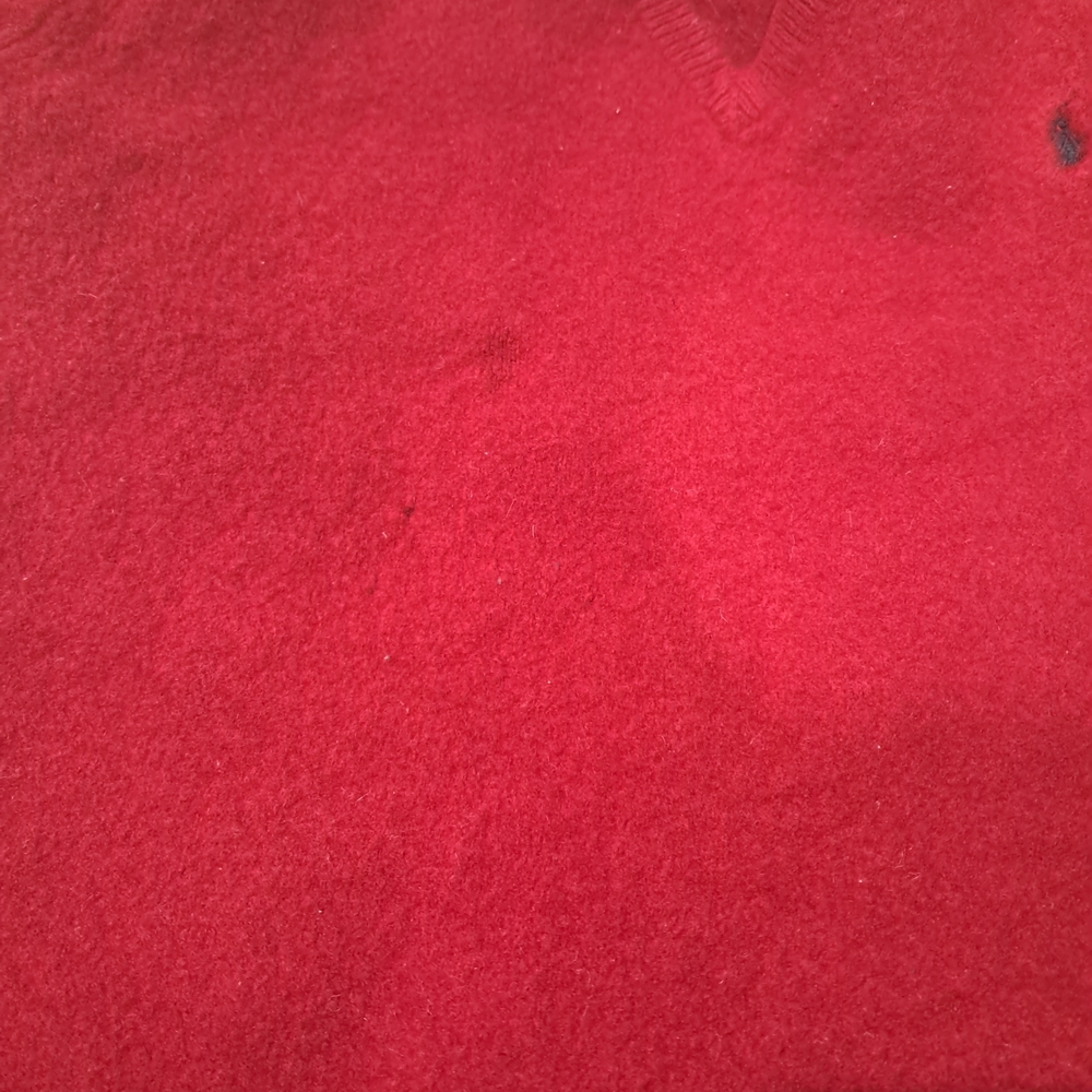 Polo Ralph Lauren Lambswool V-Neck Red Women'S Sweater - Picture 8 of 8